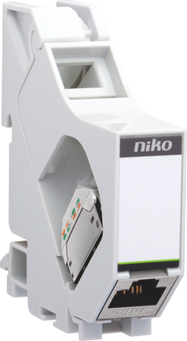 DIN-rail module met afgeschermde RJ45-connector STP Cat. 6,