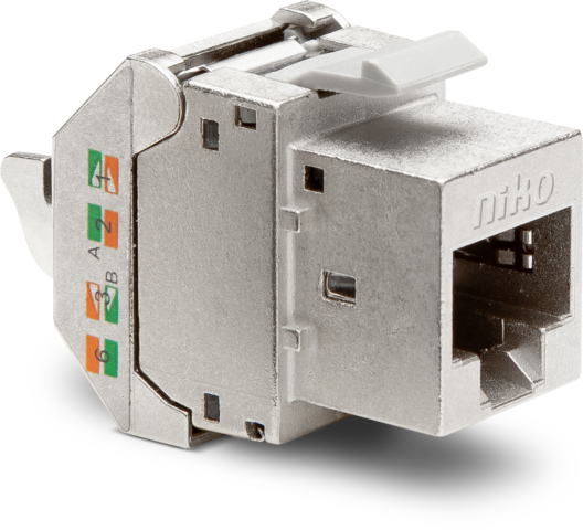 Afgeschermde RJ45-connector STP Cat. 5E, klaar voor PoE++, v