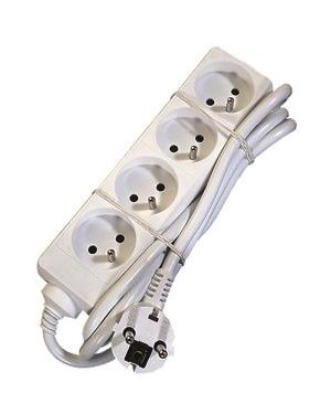 AC stekkerdoos - 4x 2P+A 16A met snoer - 3G1.5 - Wit - 1,5m