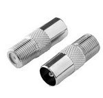 Adapter met 9,5 mm coax mannelijke aansluiting naar F vrouw