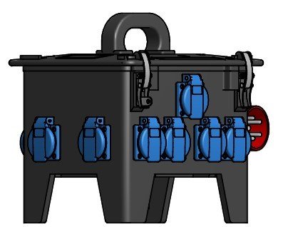 Volrubberen draagbare combinatiekast 250x210mm