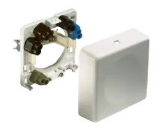 Apparaataansluitdoos, klauwbevestiging, inbouw-opbouw, wit