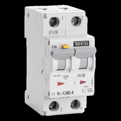 Diff. aut. Teco 2p 16A Courbe C Type A 30mA