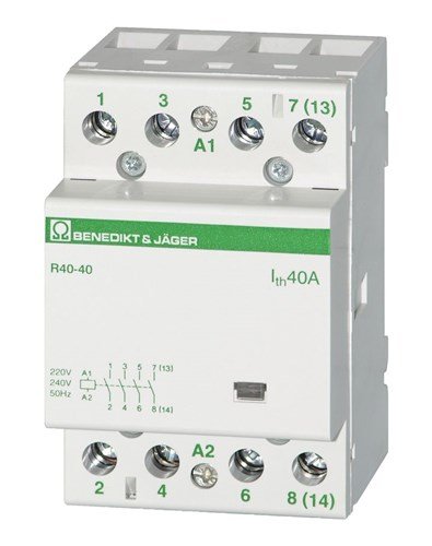 Modulaire contactor B&J 40A 230VAC 4NO