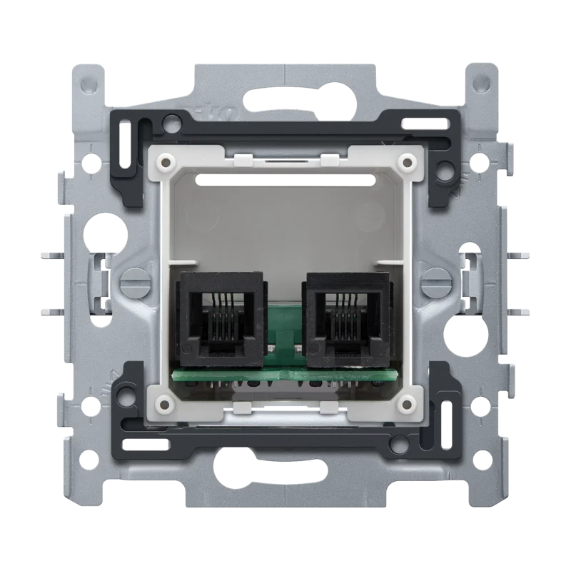 Sokkel voor telefooncontactdoos met 2 RJ11-contacten in para