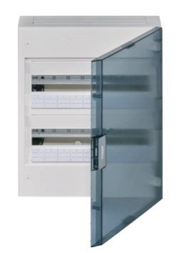 Vega opbouwverdeelkast 2 rijen 36 modules - doorzichtige deu