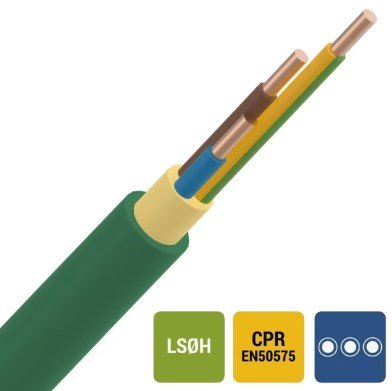 XGB XLPE/LS0H 1kV Cca s1d2a1 groen 3G1,5mm² - 100m