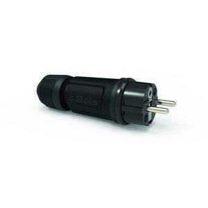 STEKKER 16A 2P+BA 230V ZWART IP54, multi-grip