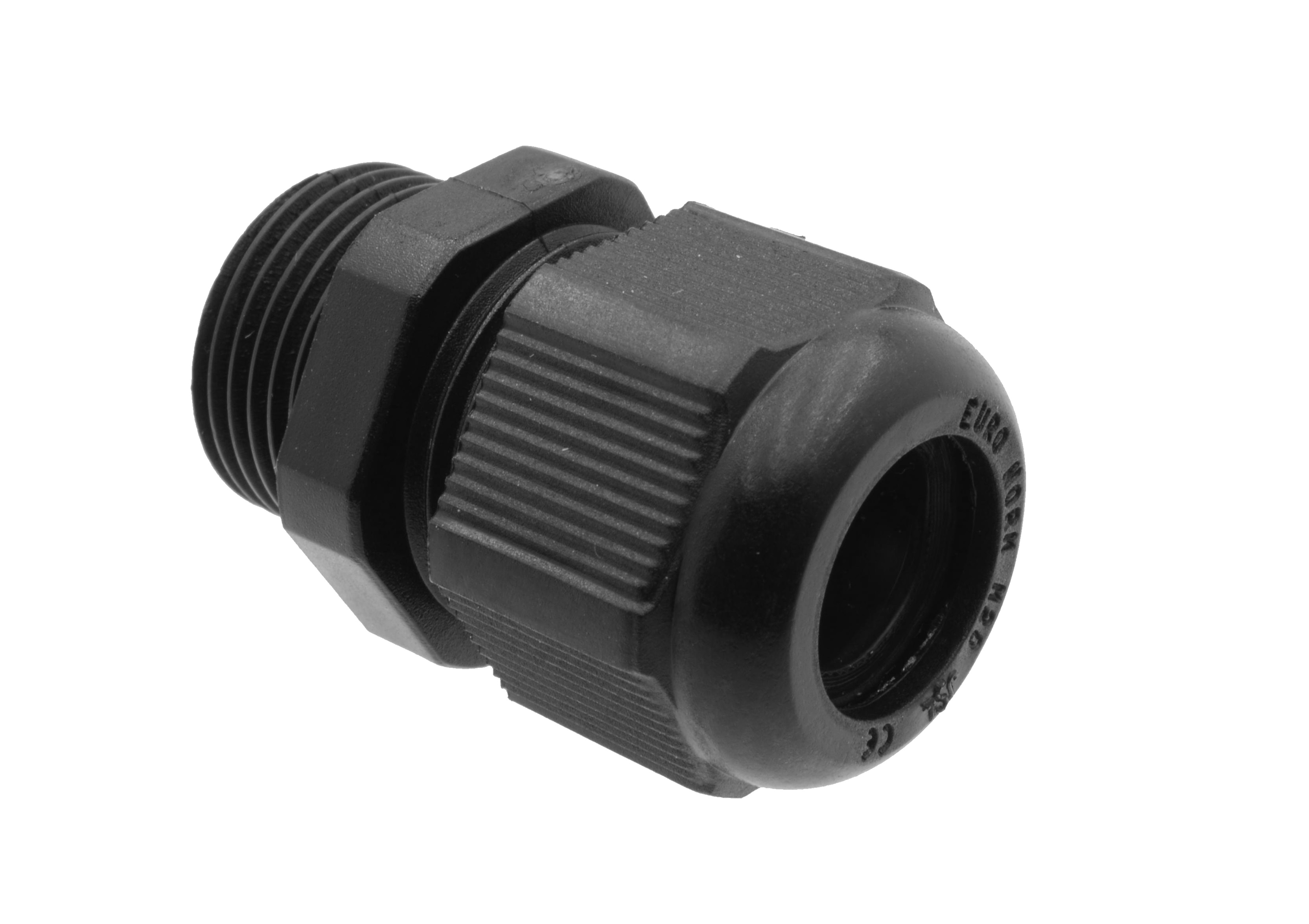 Pvc wartel Metrischetrekont  Zwart IP68 20mm