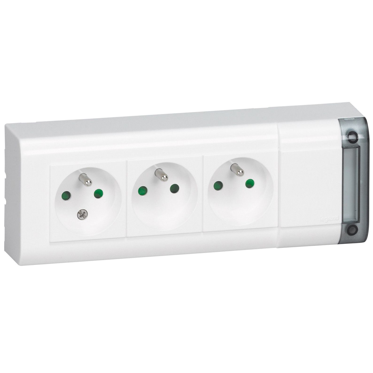 Meerv. contactdoos 3 x 2 P + A 10/16A 230V wit zonder snoer