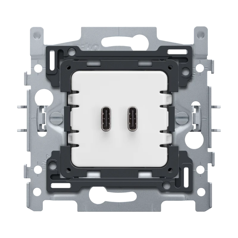 Dubbele smart USB-C lader met power delivery, 65 W piek, kla