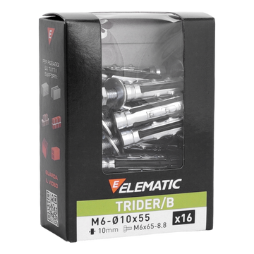 ELEMATIC - 16x zware polyvalente plug Trider met hex. schroef M6 - 569571