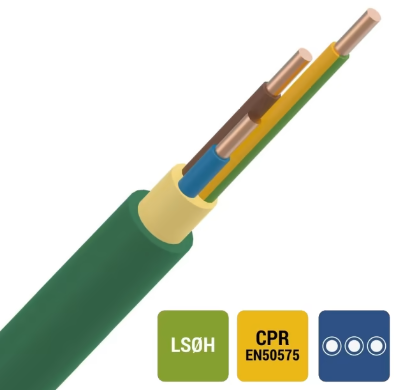 XGB XLPE/LS0H 1kV Cca s1d2a1 groen 3G2,5mm² 100m - +100XGB32G
