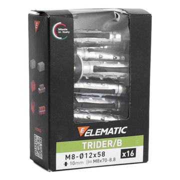 ELEMATIC - 16x zware polyvalente plug Trider met hex. schroef M8 - 569572
