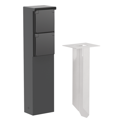 Niko - Spuitwaterdichte tuinpaal met tweevoudig stopcontact, penaar - 761-36625