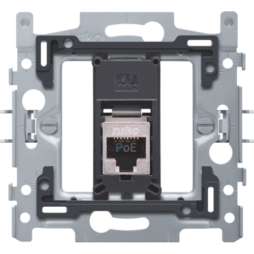 Niko - 1 RJ45 aansluiting STP Cat. 6, klaar voor PoE++, vlakke uitv - 170-66166