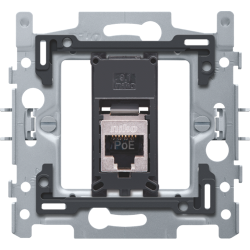 Niko - 1 RJ45 aansluiting STP Cat. 6A, klaar voor PoE++, vlakke uit - 170-66177