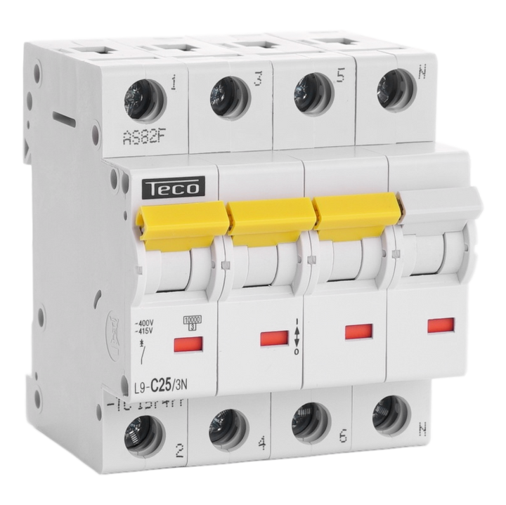 TECO - Automaat 3N 25A 10kA Curve C - L9C253N