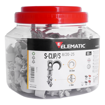 ELEMATIC - Enkele buisklem (S CLIP) 20 25mm 100 st. Blik - 569486