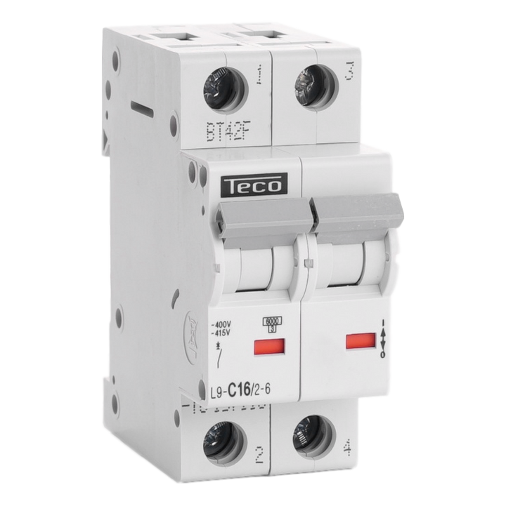 TECO - Automaat 2P 16A 6kA Curve C - L9C1626