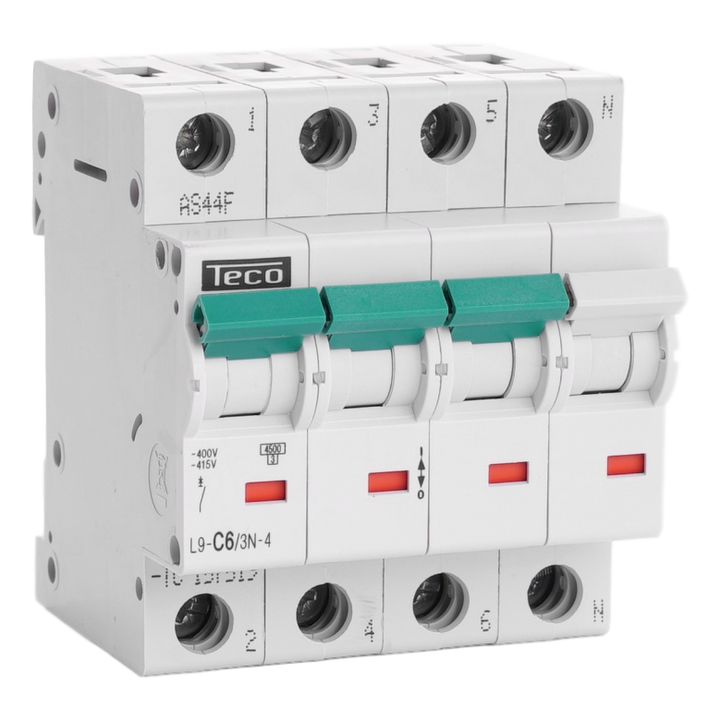 TECO - Automaat 3N 6A 4,5kA Curve C - L9C63N4