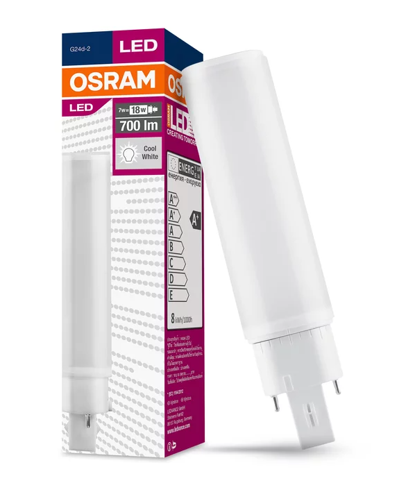 LEDVANCE - Dulux D LED 7W 840 | Koel Wit 2 Pin Vervangt 18W - DDLED7840