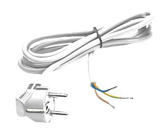 Elix - Voedingskabel 2P+A man. stekker 3 x 1,5mm² H05VV F wit - 37013/02