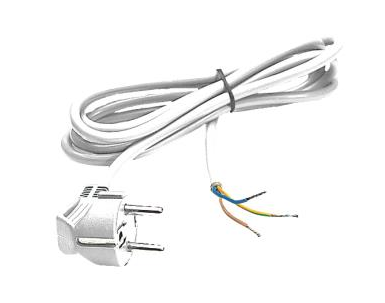 Elix - Voedingskabel 2P+A mannelijk 3 x 0,75mm² H05VV F Wit - 37007