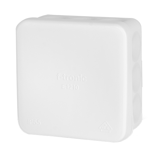 f-tronic - Damp area distribution box E1210ws, 80x80x37mm, IP55, white/ - 7340160