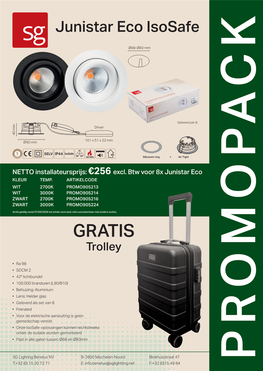 SG Lighting - Junistar Eco PROMO 8 pack 2700K wit - PROMO905213