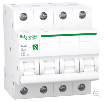 Schneider - Automaat 4P 25A C 400V 3KA - R9F64425