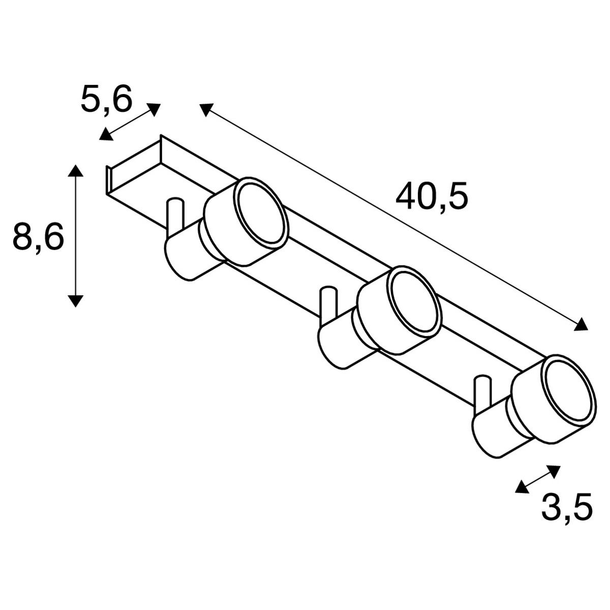 SLV - PURI 3 wand en plafondarmatuur, drievlammig, QPAR51, matwit - 147381