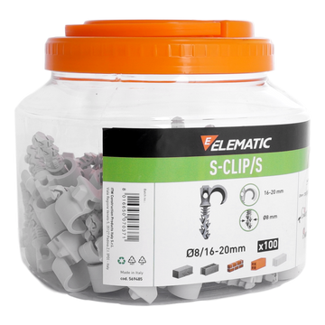 ELEMATIC - Enkele buisklem (S CLIP) 16 20mm 100 st. Blik - 569485