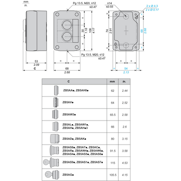 Schneider - : Kast met 2 drukknoppen XAL D Start of - XALD213E