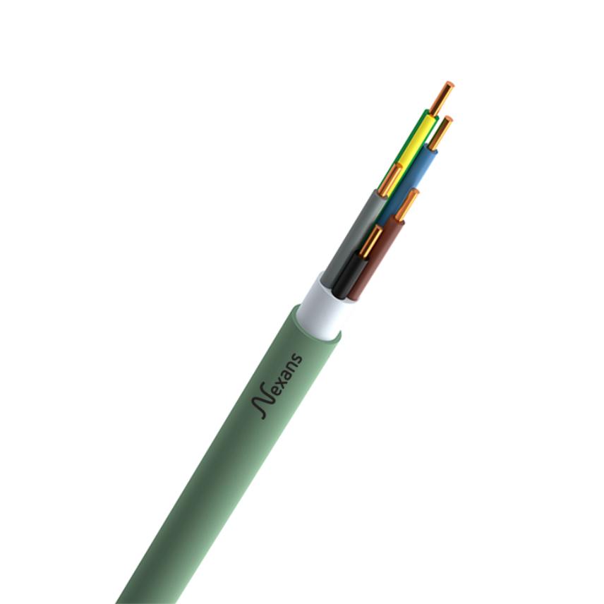Nexans - XGB inst.kabel XLPE/LS0H 1kV Cca s1d2a1 groen 5G1,5mm² 100m - +100XGB515G