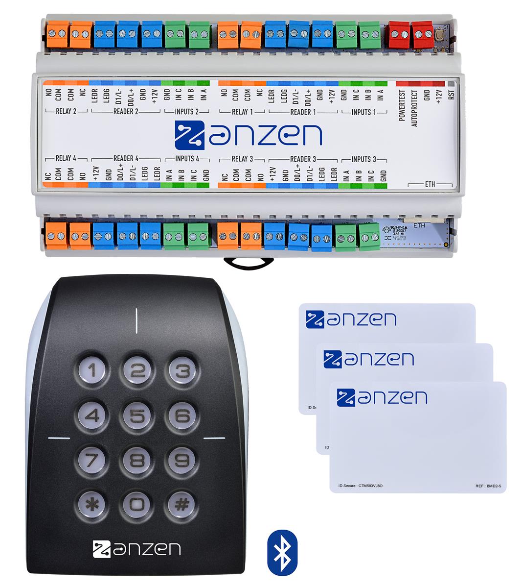 Aiphone - Toegangs centrale, RFID lezer +BT +code & 3 badges - A01008111