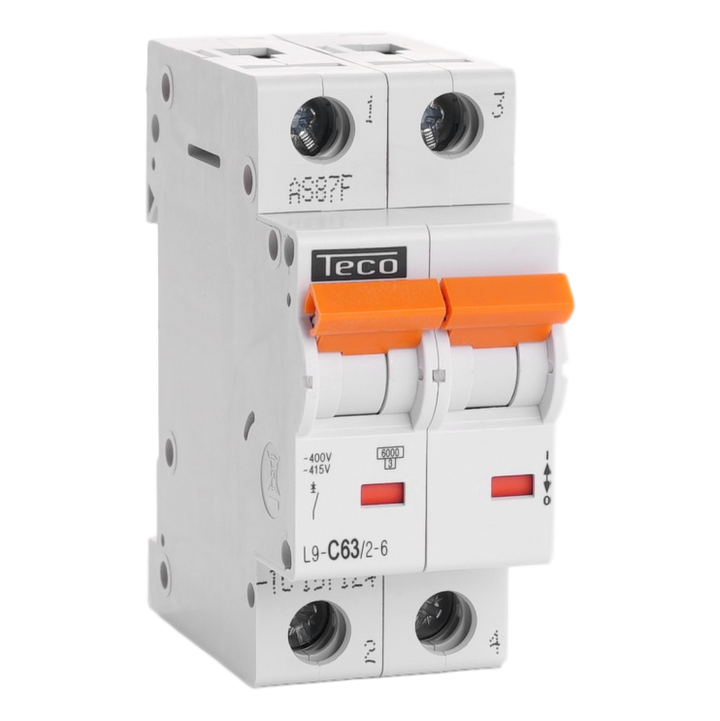 TECO - Automaat 2P 63A 6kA Curve C - L9C6326