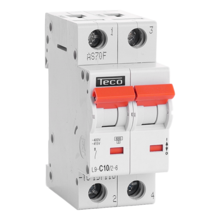 TECO - Automaat 2P 10A 6kA Curve C - L9C1026