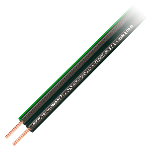 Luidsprekerkabel 2x0,75 mm² Cca LSZH groen zwart 100m - *100LS207