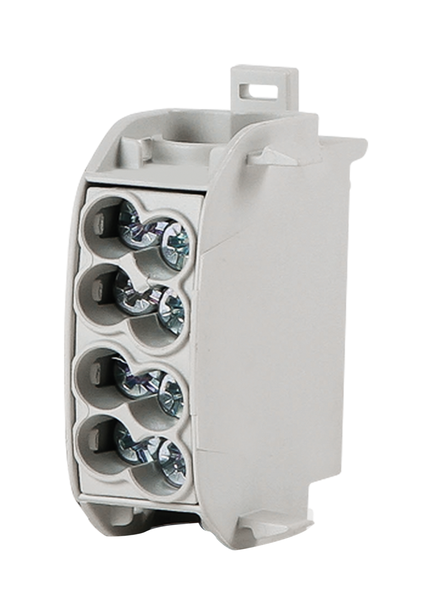 f-tronic - Aansluitklem verdeelkast 25mm² DIN rail grijs - 7110188
