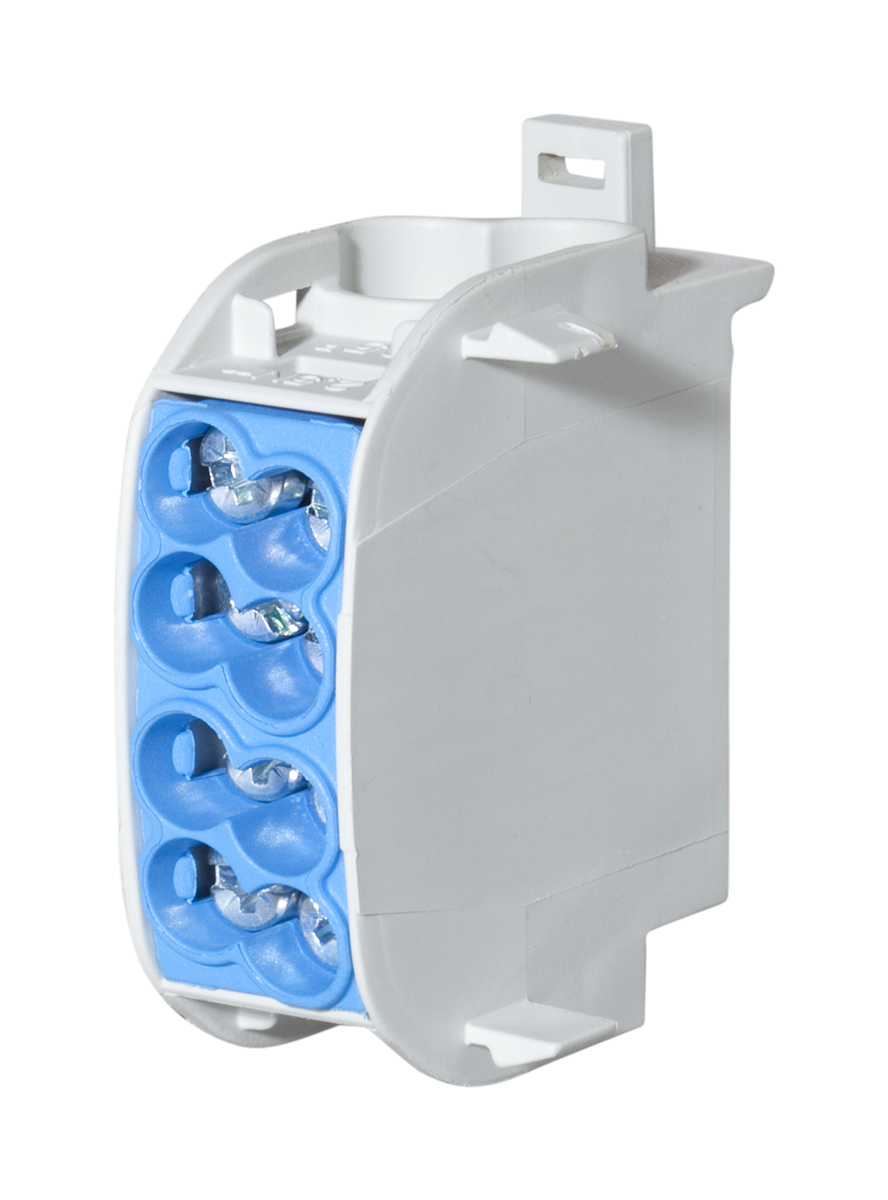 f-tronic - Nulgeleiderklem verdeelkast 25mm² DIN rail blauw - 7110189