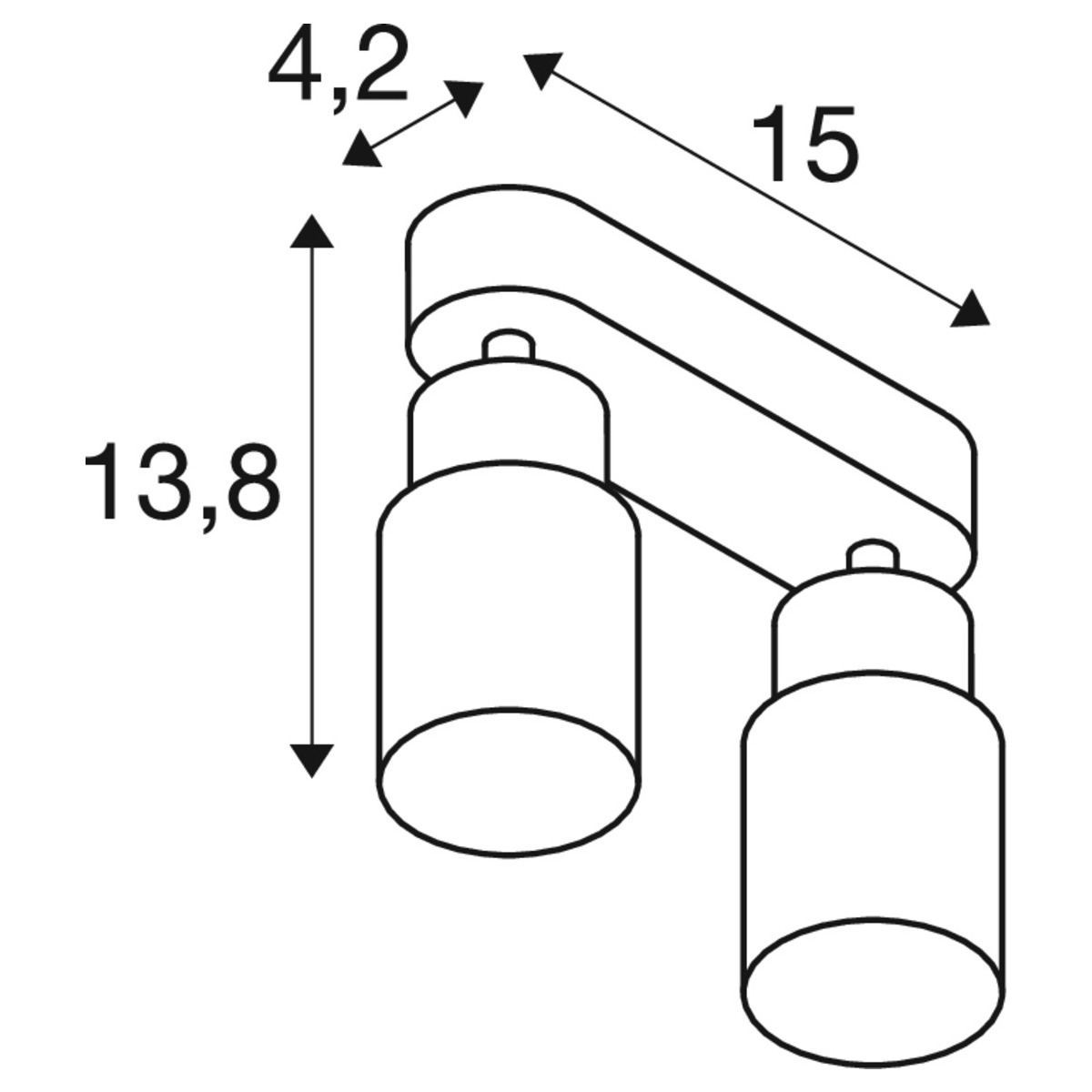 SLV - PURI 2.0 Tube, wand en plafondopbouwarmatuur, lang, 2x max. - 1008361