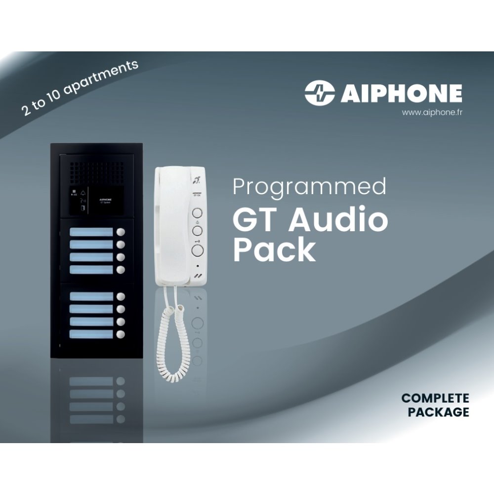 Aiphone - Parlofoniepack voor 9 appartementen, zwa - A01008090