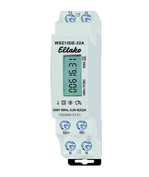 Eltako - Electronische LCD energiemeter tot 32A geen MID - WSZ15DE-32A