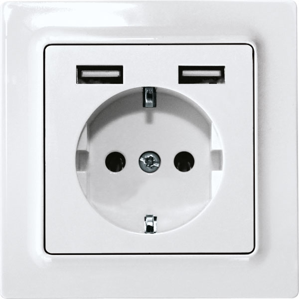 Eltako - Schuko DSS met contactdoos bovendeel,met 2 USB A adapters, p - 30055892
