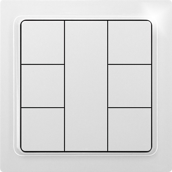 Eltako - Zenddrukknop met batterij stil, 6 kanalen, E 55 poolwit mat - 30055693