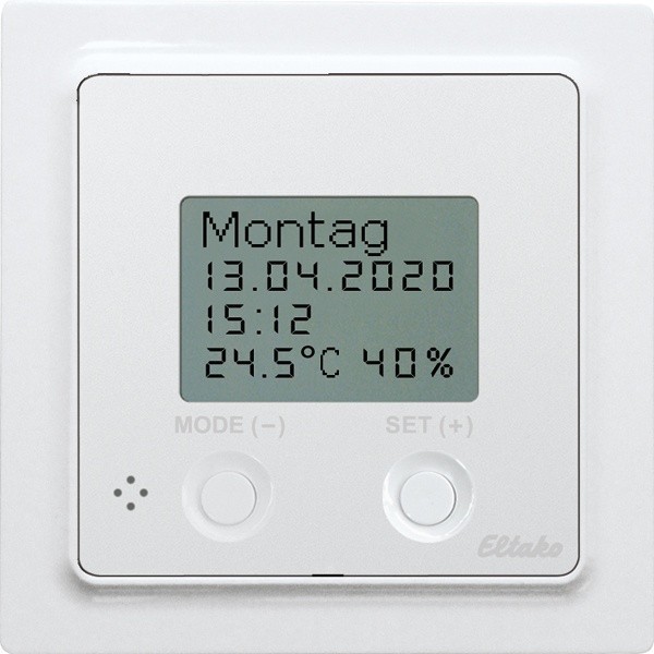 Eltako - Draadloze thermo/hygrostaat met klok, 12 24V UC, E 55 poolwi - 30055799