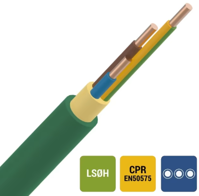 Kabel - XGB inst. XLPE/LS0H 1kV Cca s1d2a1 groen 3G6mm² 50m - +50XGB36G