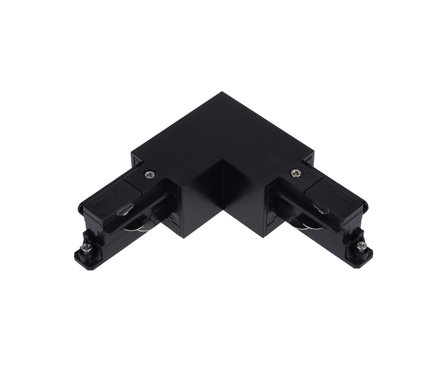 Unibright - 3 fase rail L connector zwart links - 3LCONLB