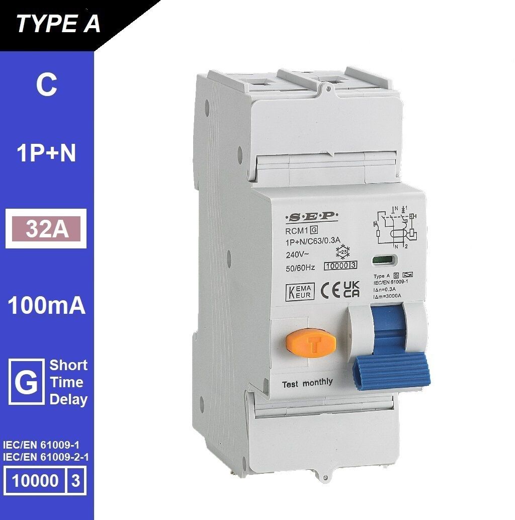 SEP - RCM1 Aardlekautom. 1p+n, C32, 30mA, 10kA, Type A - 3104552032
